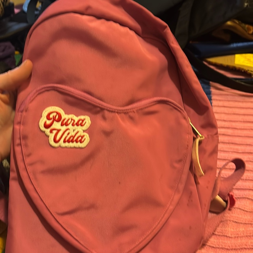 cute mini backpack with heart shaped zipper pocket